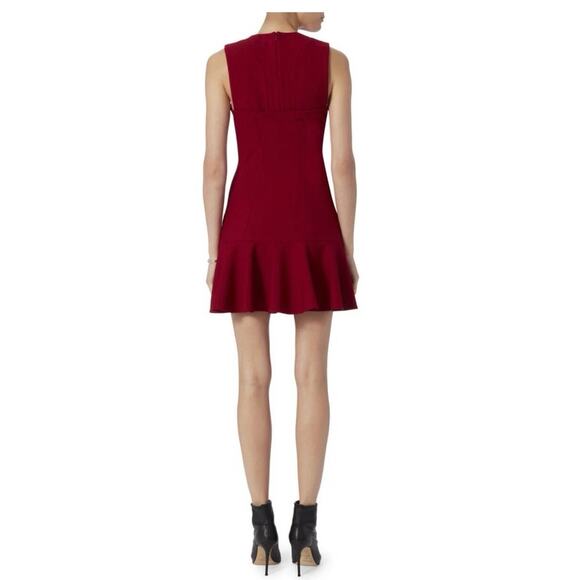CINQ A SEPT SCORPIO CUT OUT TULIP HEM MINI DRESS CRIMSON RED Women’s Size 0 - Picture 13 of 13